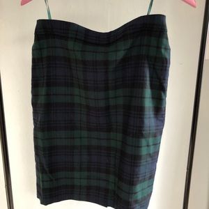 Jcrew tartan mid length pencil skirt